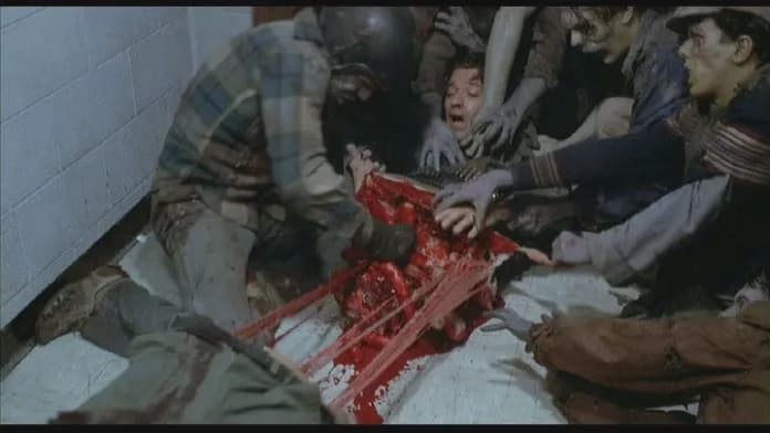 The "Choke on it" Scene in Day of the Dead is legendary in zombie films