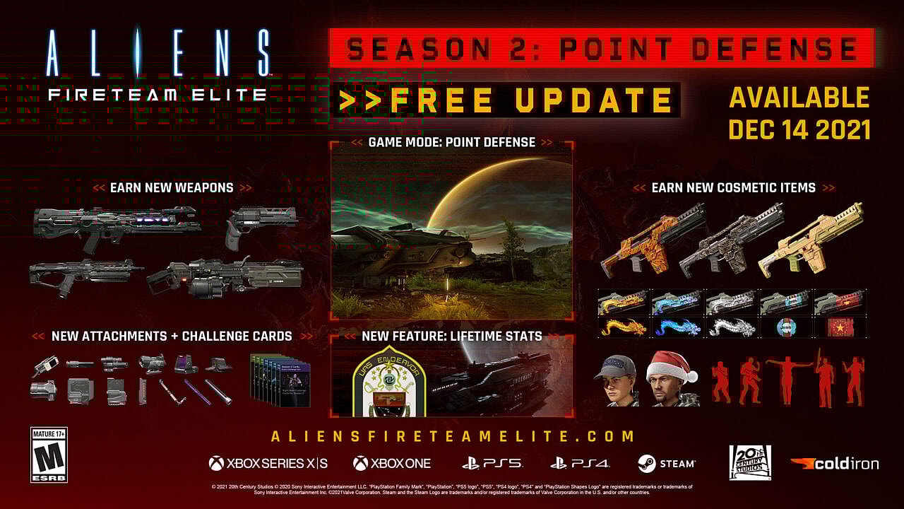 Aliens: Fireteam Elite Season 2 Point Defense free update content