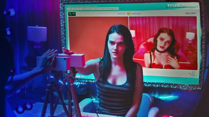 A still from the Netflix original horror film Cam