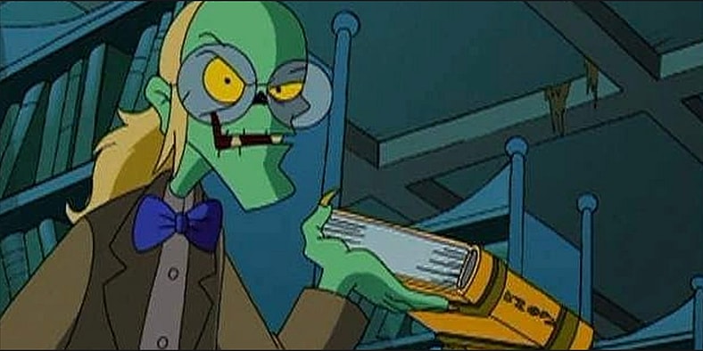 The Crypt Keeper as a librarian in Tales from the Cryptkeeper