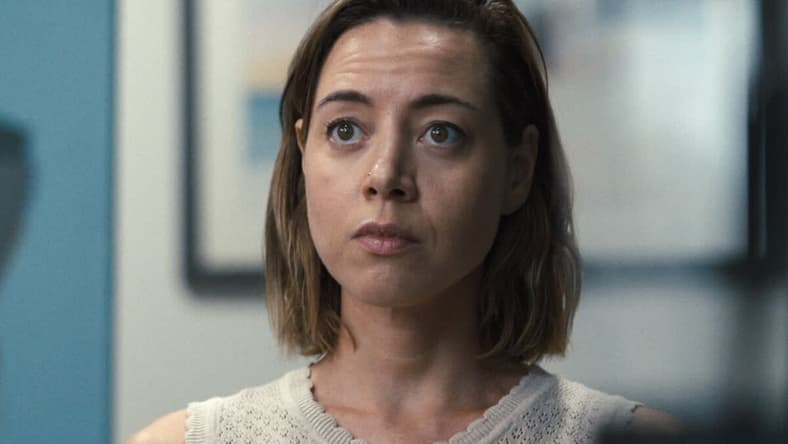 Aubrey Plaza as the titular character in Emily the Criminal