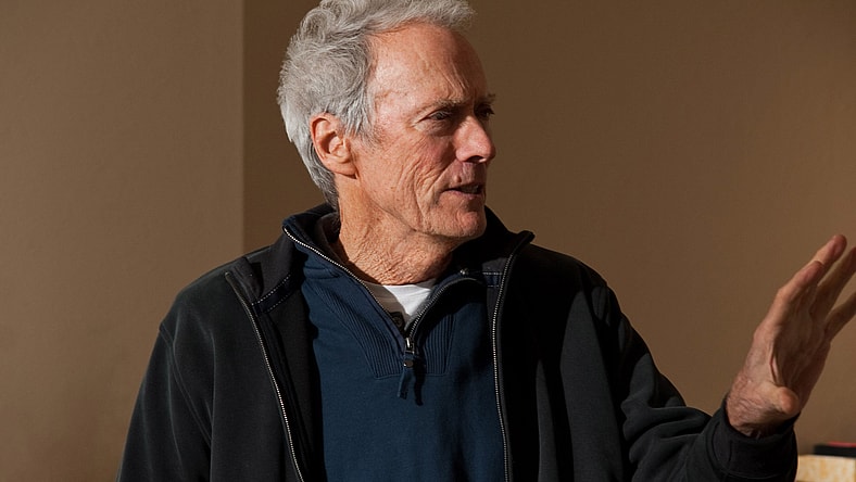Director Clint Eastwood, on set.