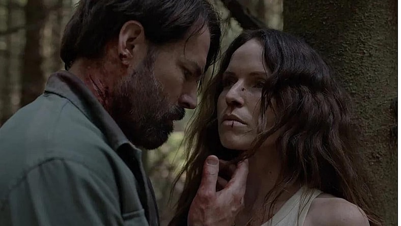 A still from the 2025 action film Hunting Grounds