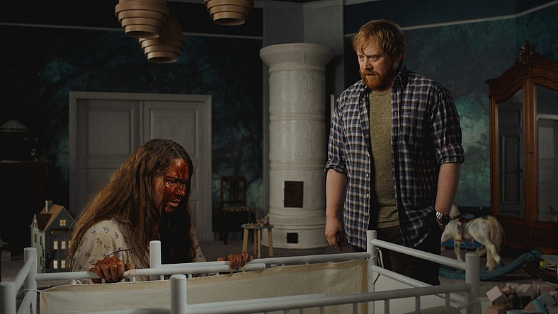 Left to Right: Seidi Haarla and Rupert Grint starring in NIGHTBORN Photo credit: Pietari Peltola