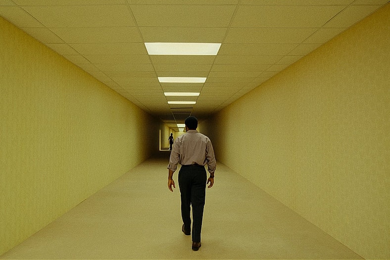 Liminal Yellow Hues and Suburban Unease Define New 'Backrooms' Images