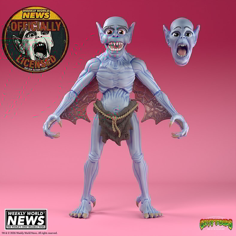Infamous 'Bat Boy' Photos Realized In Action Figure Form by Cryptoid Toys!
