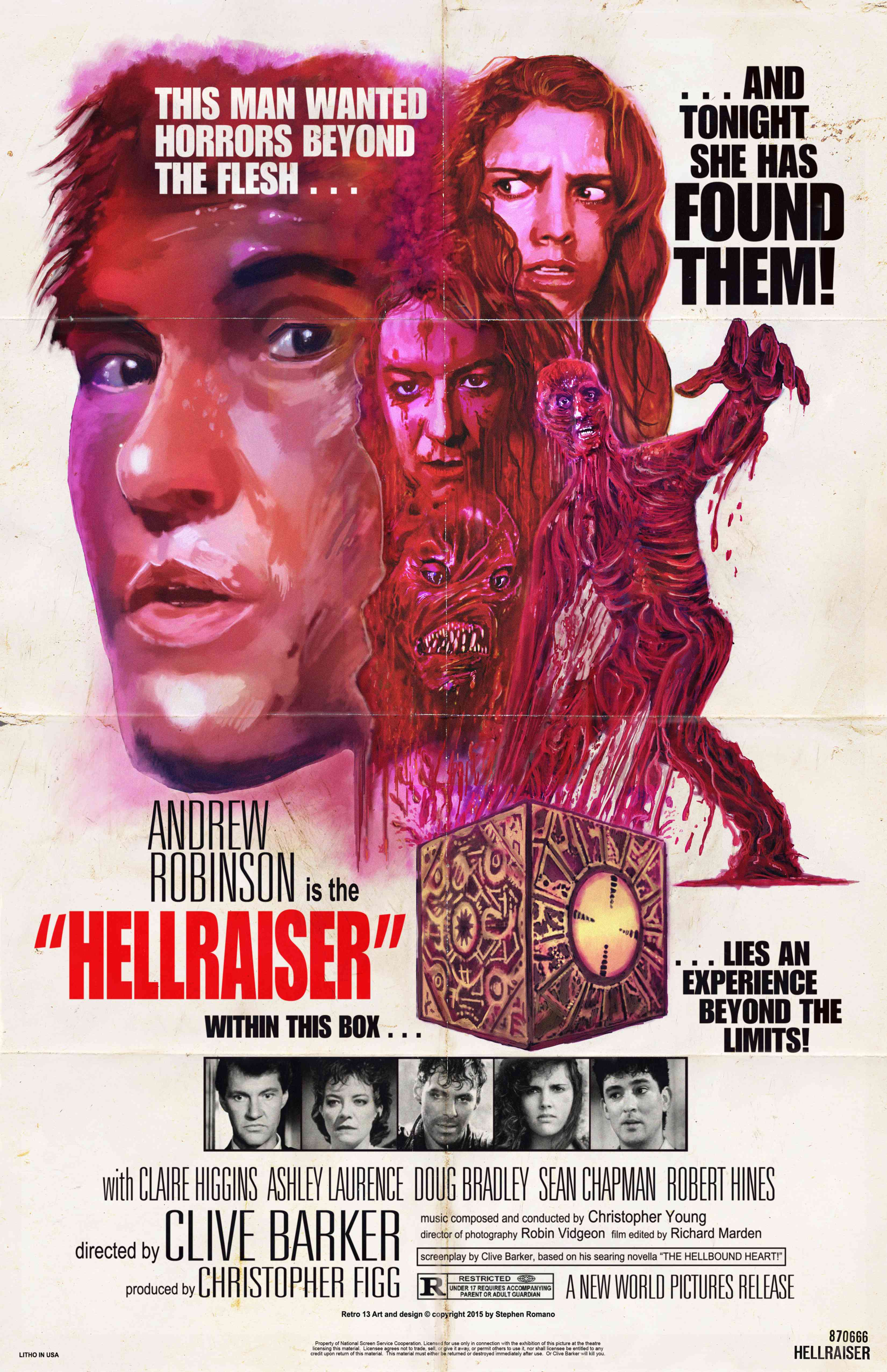 Hellraiser Horror Movie Poster 1987 Clive Barker's 