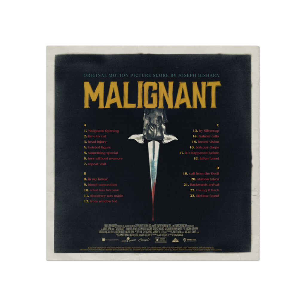 Malignant Back Cover 1024x1024 - Lose Your Mind When Waxwork Releases Joseph Bishara's 'Malignant' Soundtrack