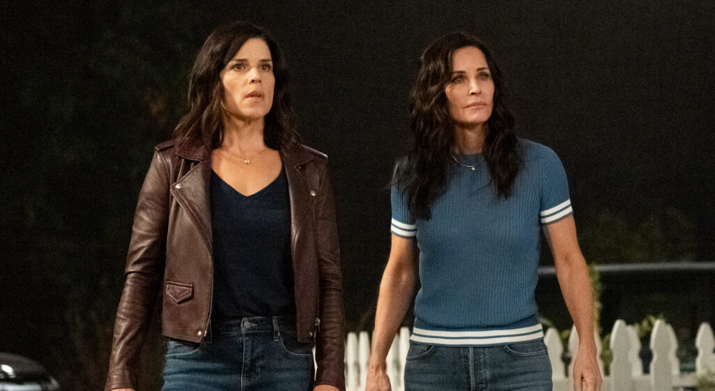 Neve Campbell Courteney Cox Scream 5 1024x560 - Sidney Prescott & Gale Weathers: Sister Survivors and Horror Matriarchs