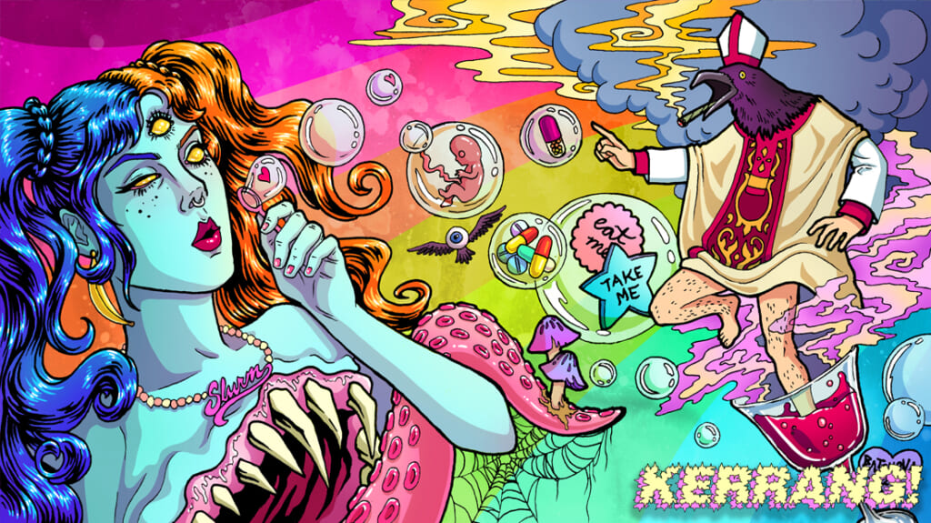 drugs wlogo 1024x575 - Kerrang's Lead Illustrator Daniella Batsheva Talks Her Biggest Horror Influences