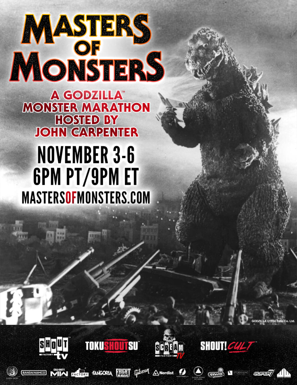 MastersOfMonsters KeyArt Godzilla 1024x1329 - John Carpenter To Host Kaiju Film Event Masters of Monsters