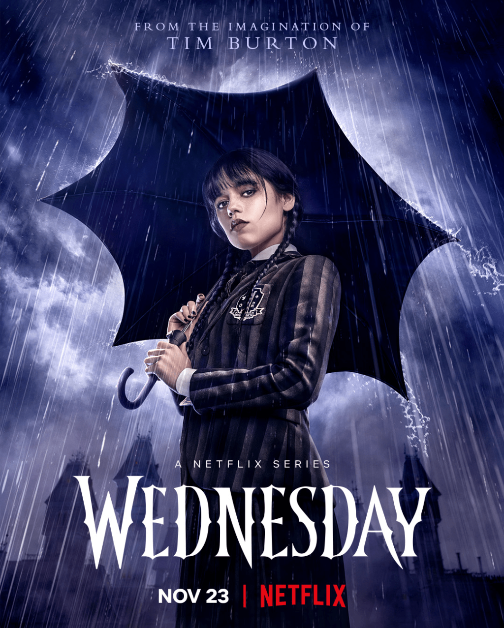wednesday poster 1024x1277 - 'Wednesday' - Netflix Reveals Release Date And Stunning Poster For Tim Burton's Series
