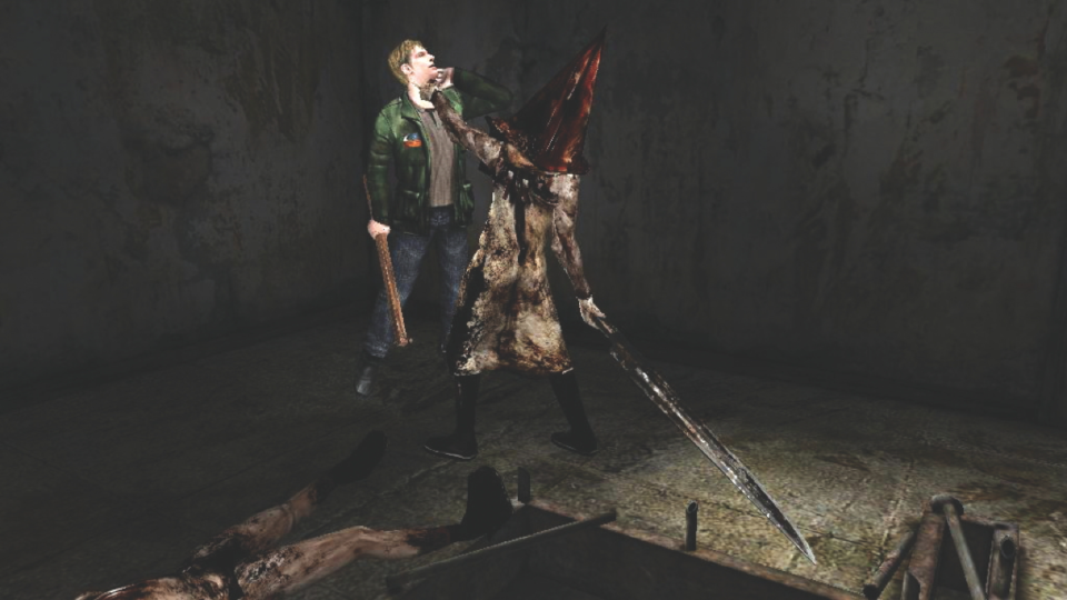 Silent Hill (series): How does Pyramid Head grunt without a mouth