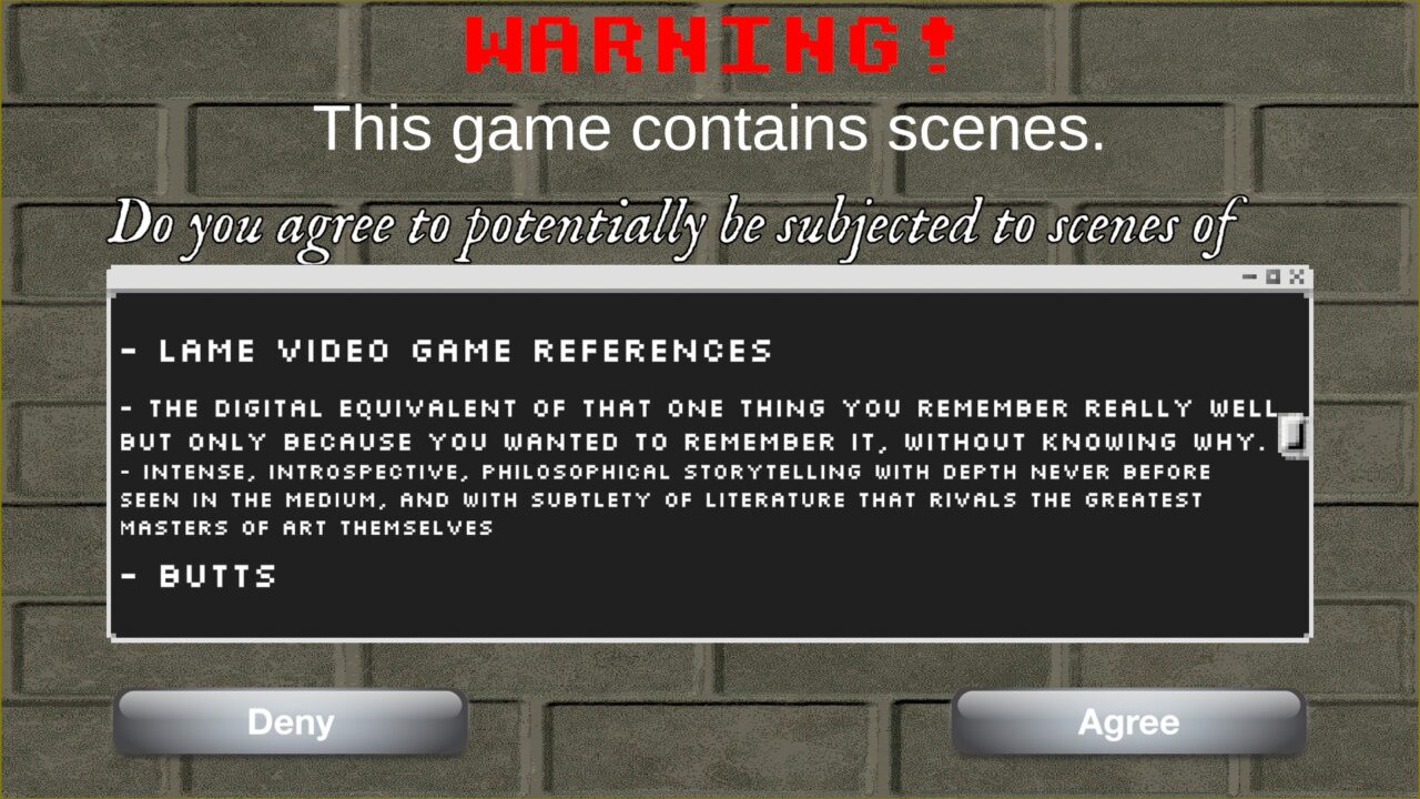 The humor in the game is made apparent from the moment you boot it up