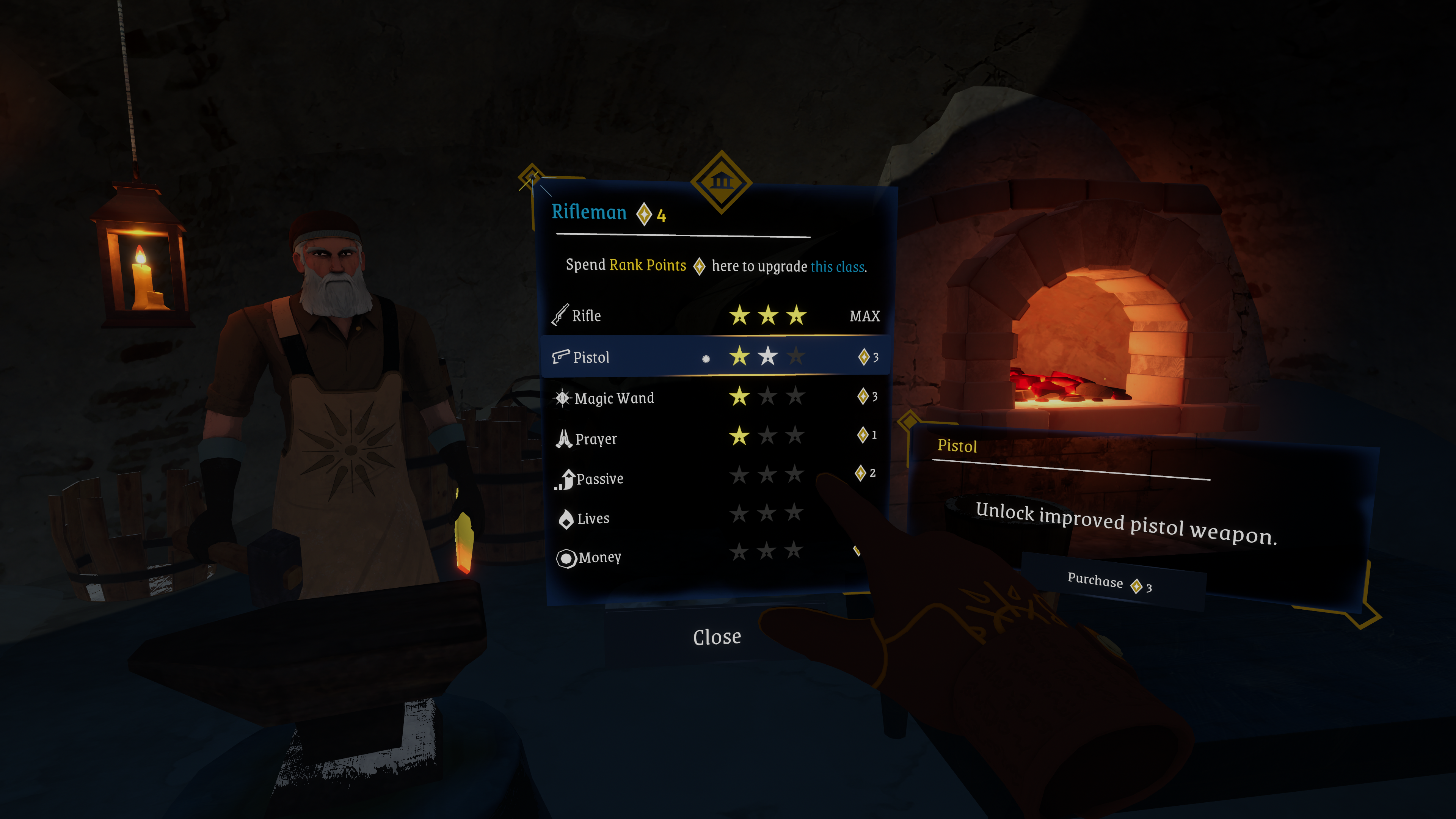 In The Light Brigade, each class has it's own weapon and passive skill