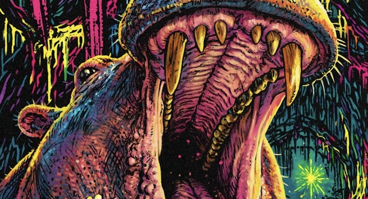 ‘Hungry’ Poster Unleashes a Neon-Drenched Hippo Horror Nightmare
