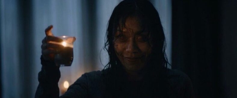 First Look at a Deadite in 'Evil Dead Burns' as She Drinks Hot Wax!