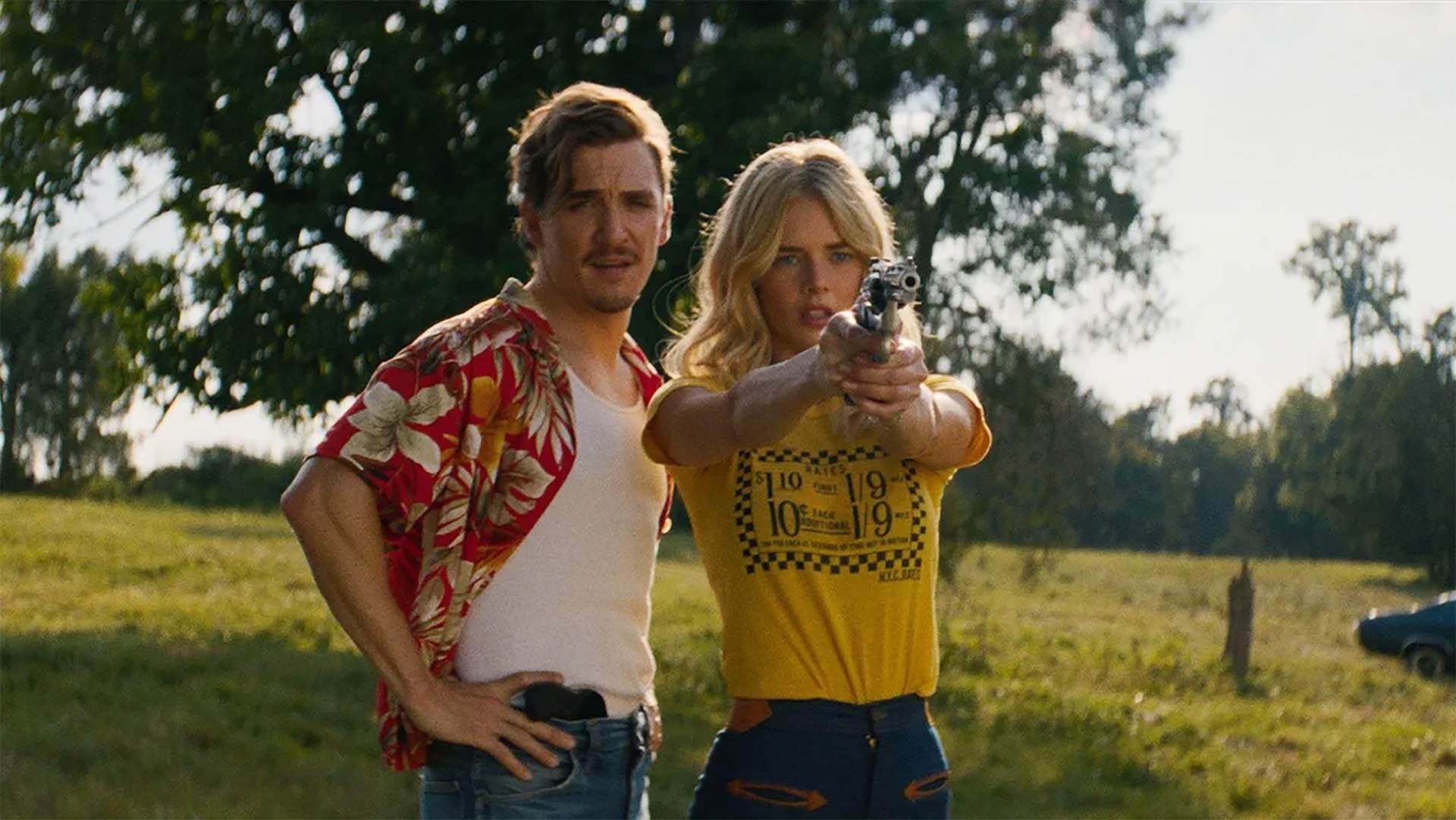 ‘Carolina Caroline’ Stars Kyle Gallner and Samara Weaving Are Happy Not to Be Covered in Blood [Video]