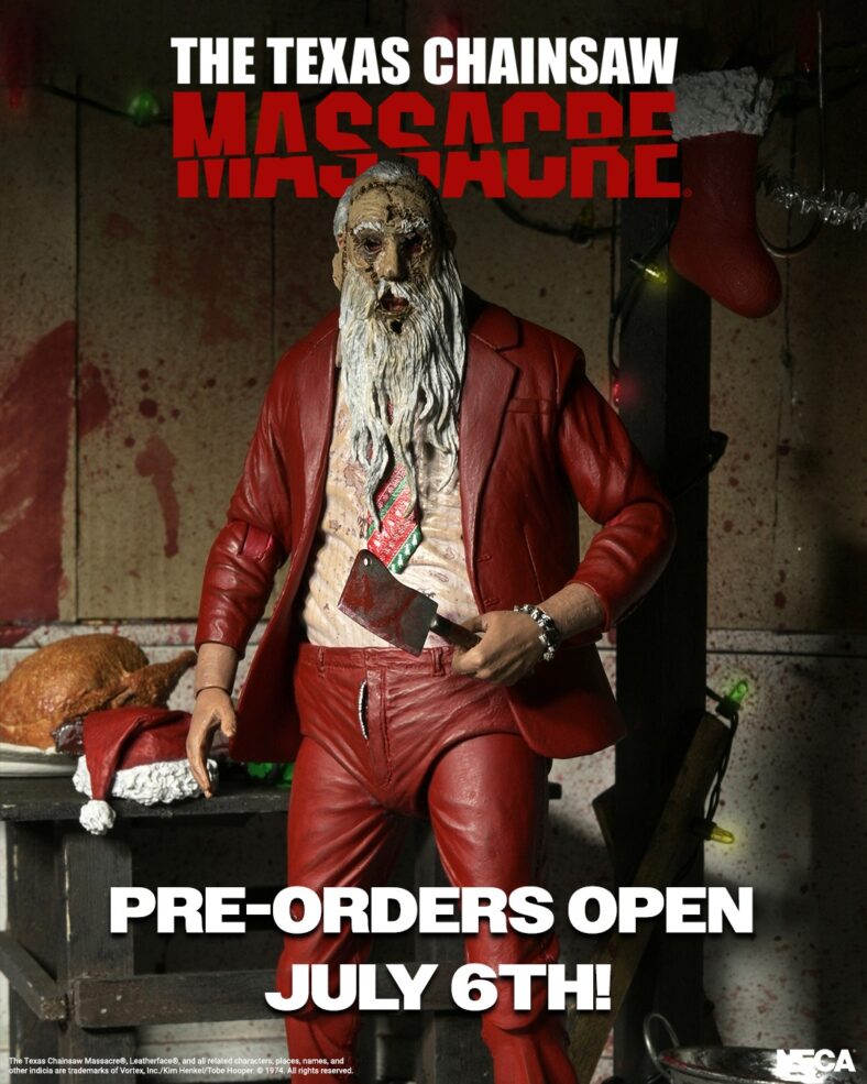 NECA Gives Leatherface a Twisted Holiday Makeover With New Santa-Themed Figure